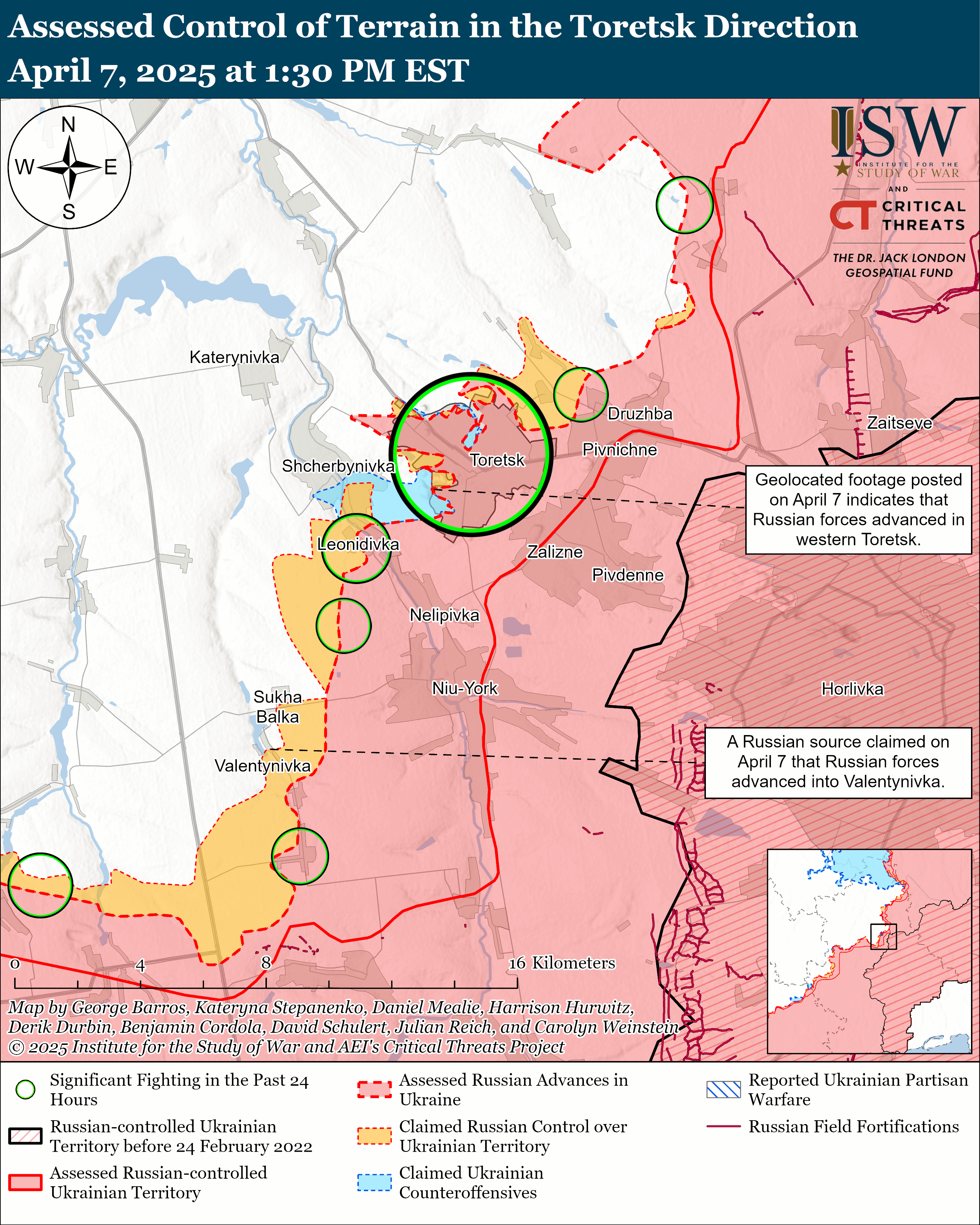 Росіяни знову просунулися на кількох напрямках фронту: карти ISW